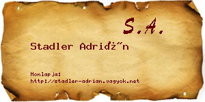 Stadler Adrián névjegykártya